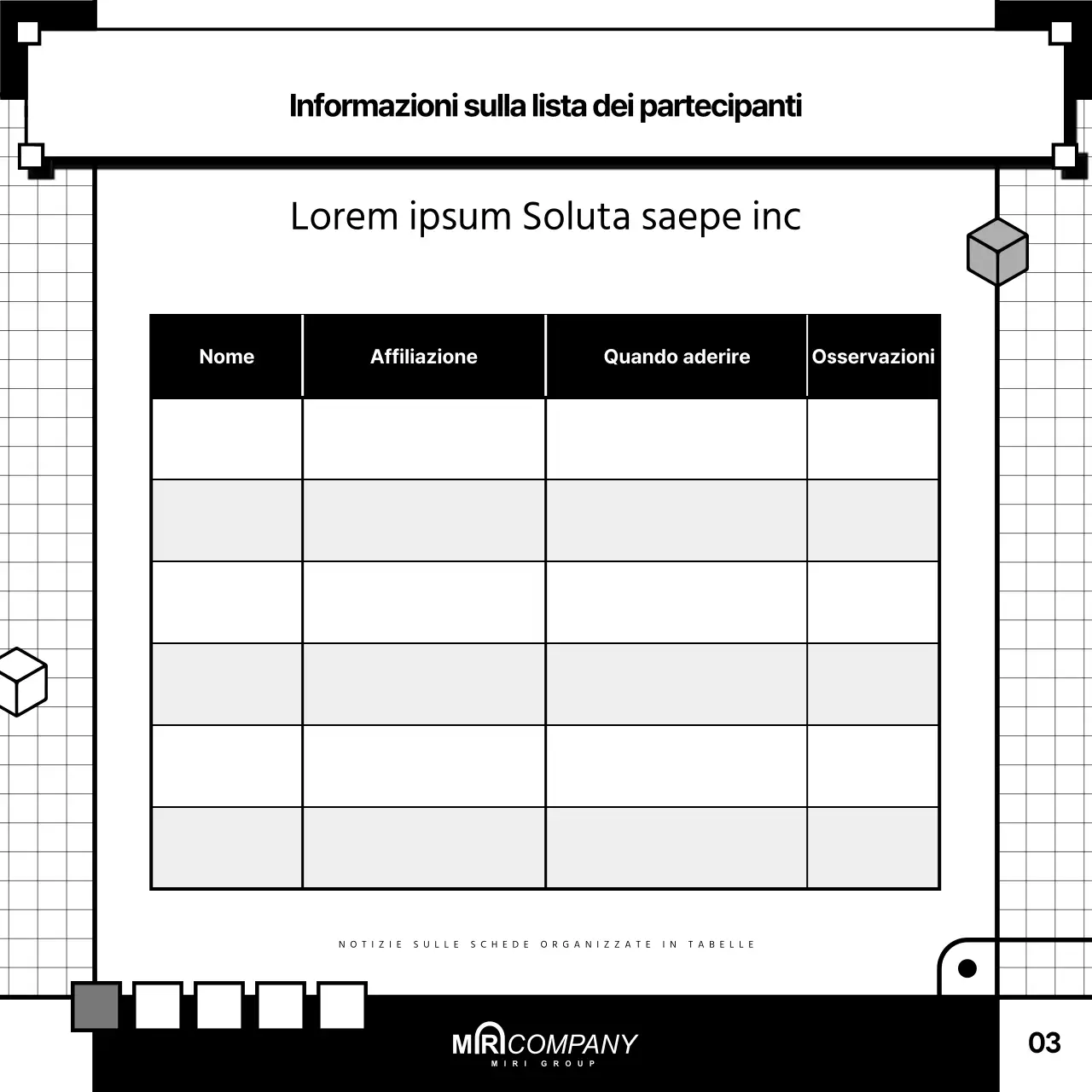 Una semplice guida da tavolo in bianco e nero