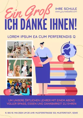 Pink Blue Modern Teacher Appreciation Week Event-Anzeige