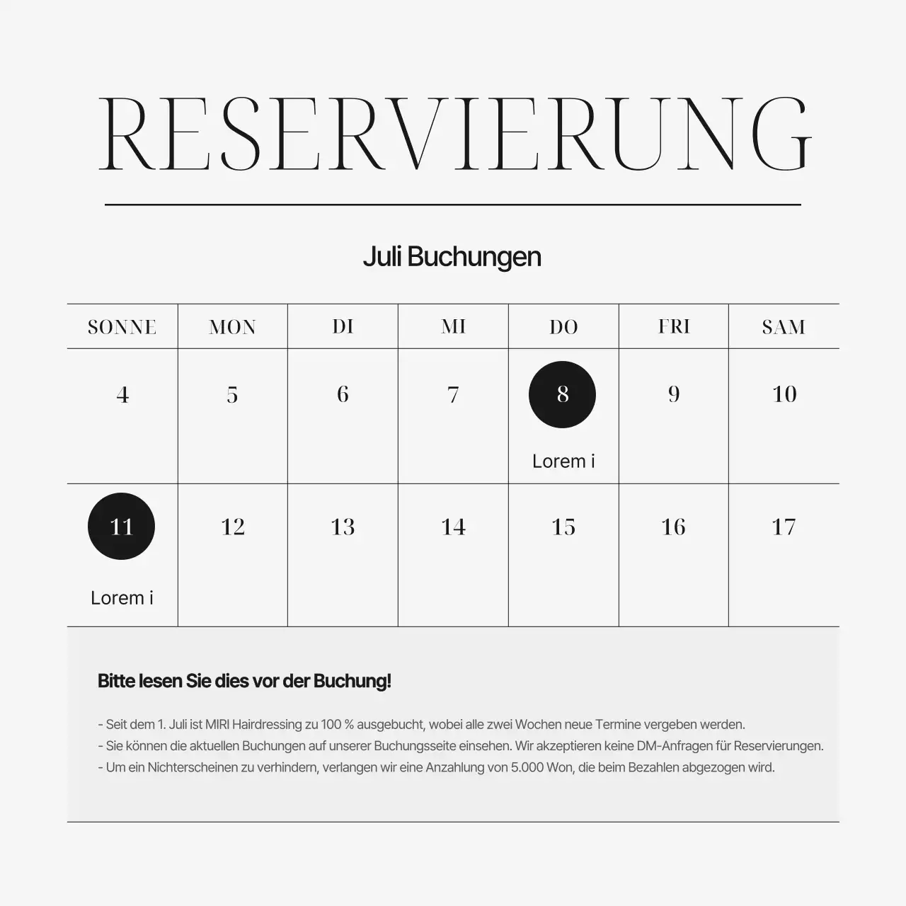 Schwarz und weiß modern Friseursalon Social Media Marketing