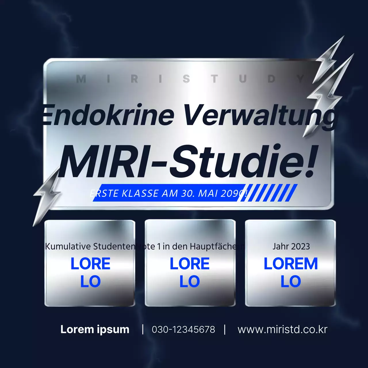 Förderung der marineblauen und silbern akzentuierten Paukschule