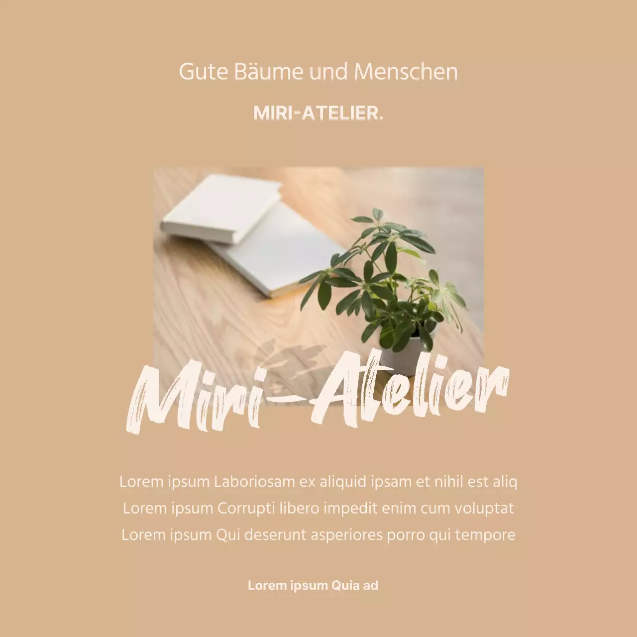 Eine einfache beige-grüne Werbesäule für die Werkstatt