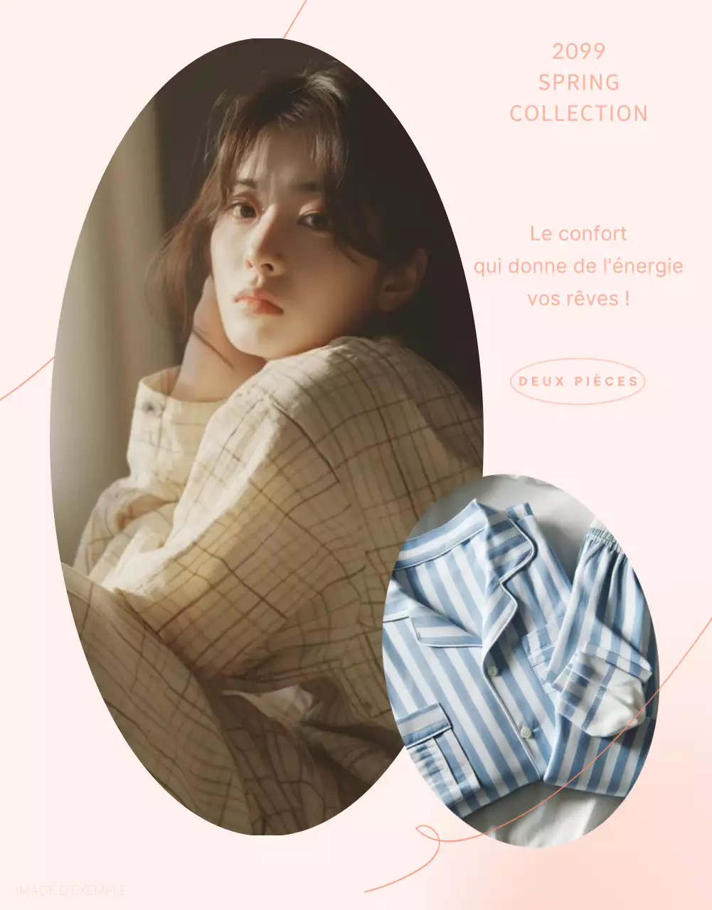 Introduction d'un nouveau pyjama minimaliste rose et blanc