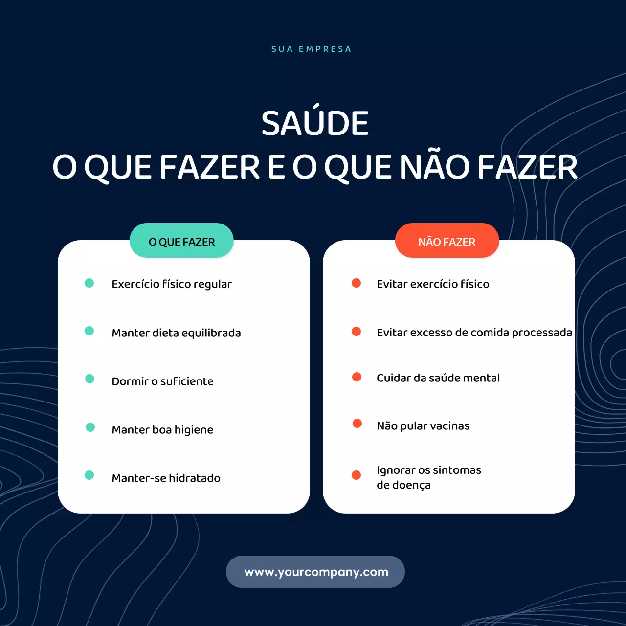 Marinha Moderna Publicidade do Dia Mundial da Saúde - O que fazer e o que não fazer