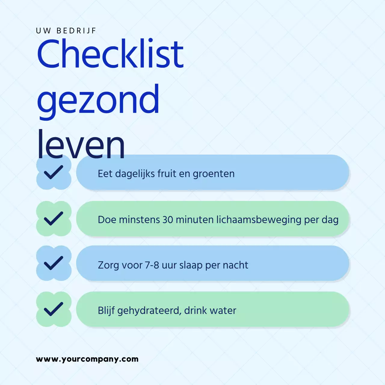 Blue Modern Wereldgezondheidsdag Checklist Publiciteit