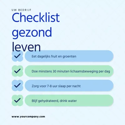 Blue Modern Wereldgezondheidsdag Checklist Publiciteit