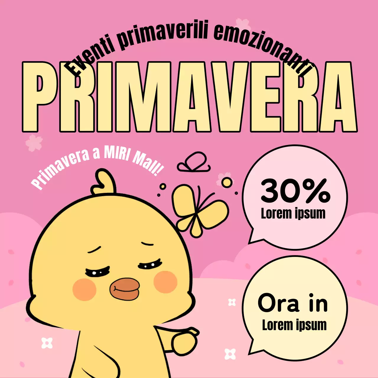 Un grazioso annuncio per eventi primaverili in verde e chartreuse