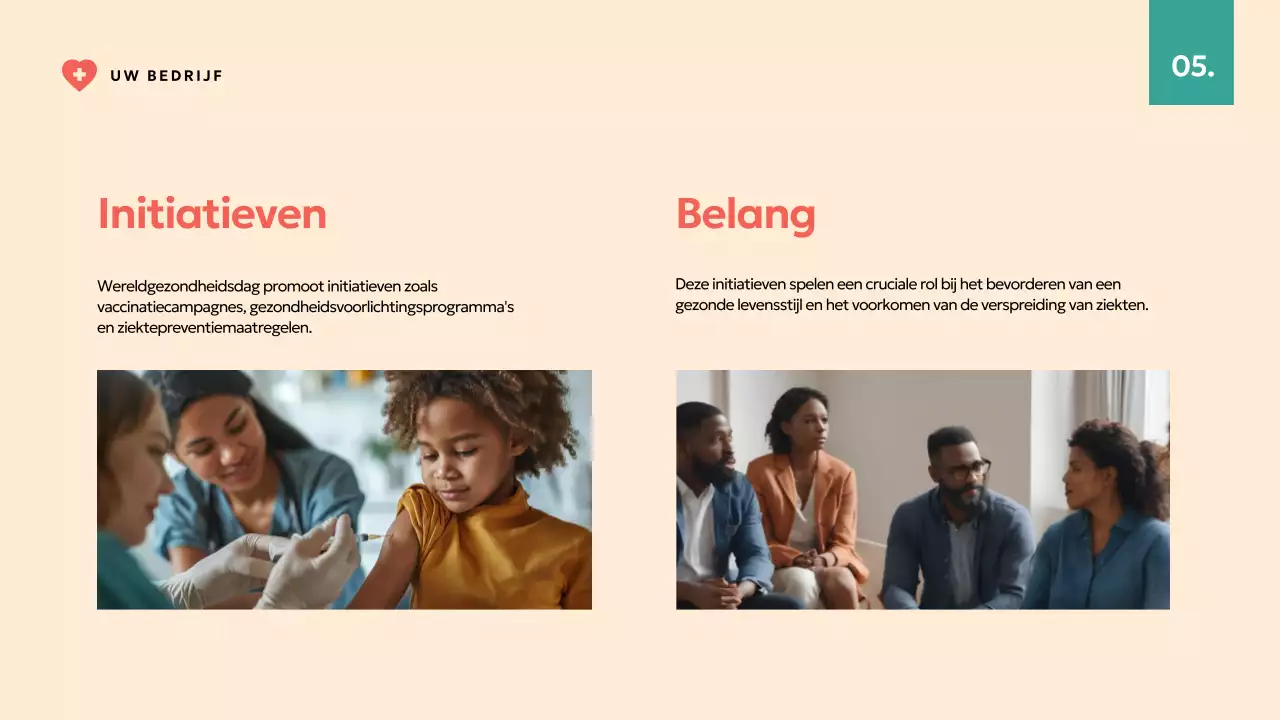 Groen en Ivoor Modern Wereldgezondheidsdagrapport