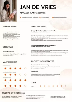 Bruine en witte eenvoudige klantenservice portfolio