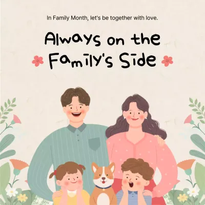 Beige Floral Family Promotion Social Media Post