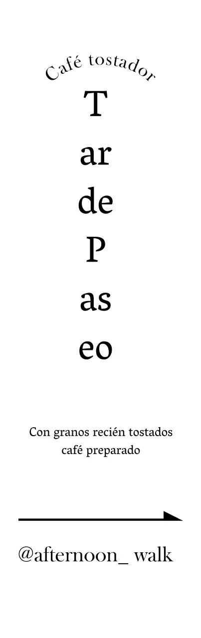 Flecha con el logotipo de Corea Direcciones Cafe ilustración Dibujado a mano letrero