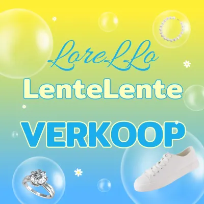Een mooie advertentie voor een voorjaarsuitverkoop in lichtblauw en geel