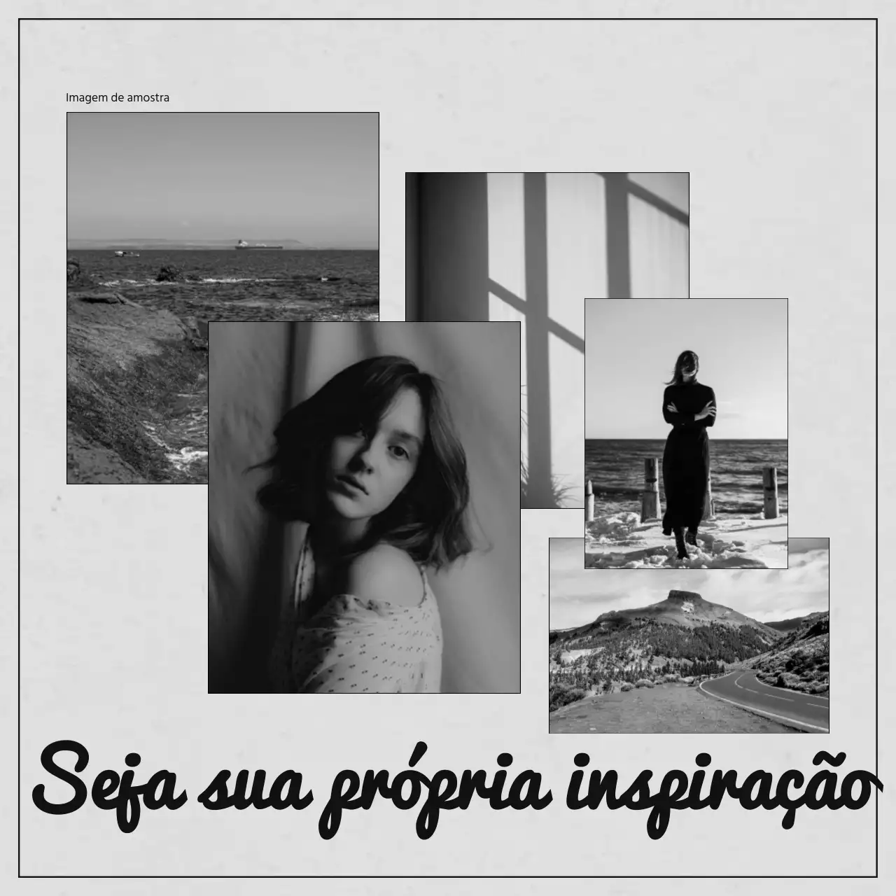 Tendência cinzenta e preta Colagem de fotos Estilo de vida Promoção do blogue