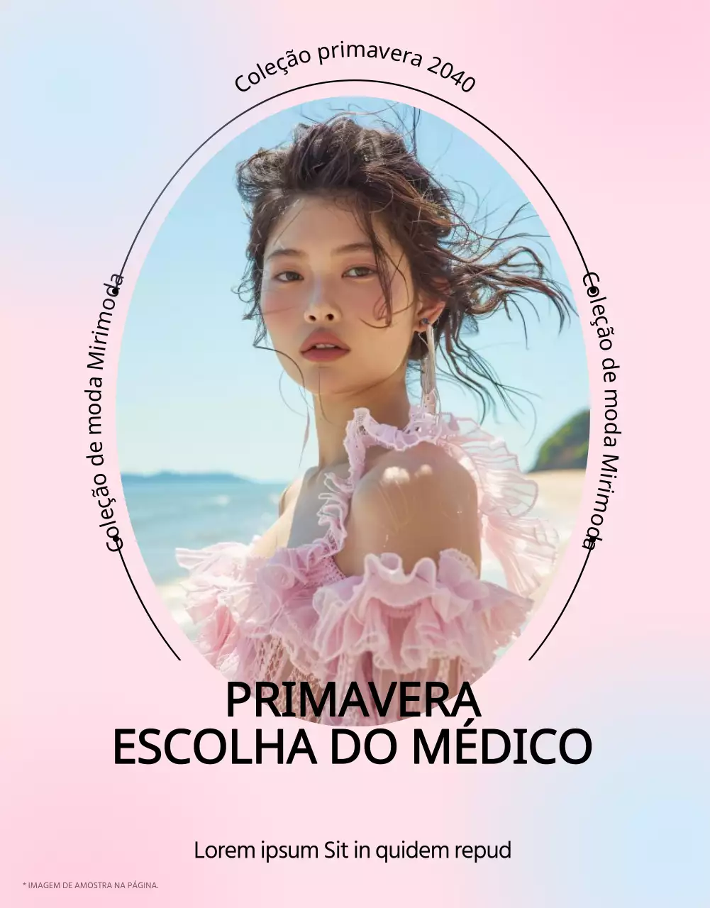 Promoção de moda simples em rosa e azul claro