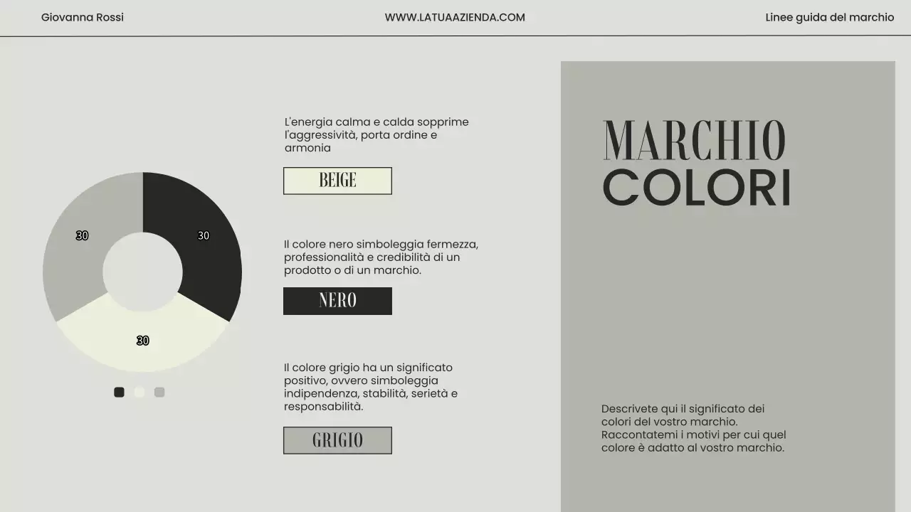 Linee guida del marchio moderno minimalista beige e grigio