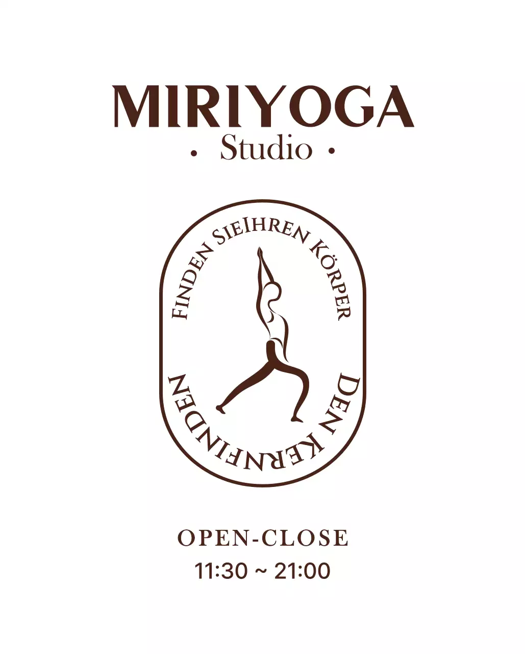 Yoga Studio Öffnungs- und Schließungszeiten Schilder mit Illustrationen