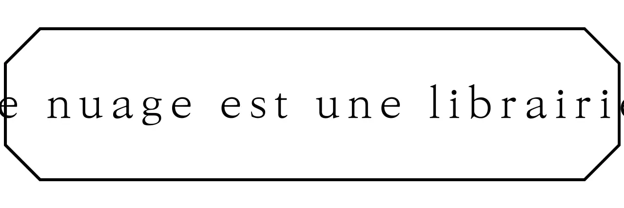 Une librairie simple et émotionnelle avec des bordures octogonales et des polices de caractères avec empattement.