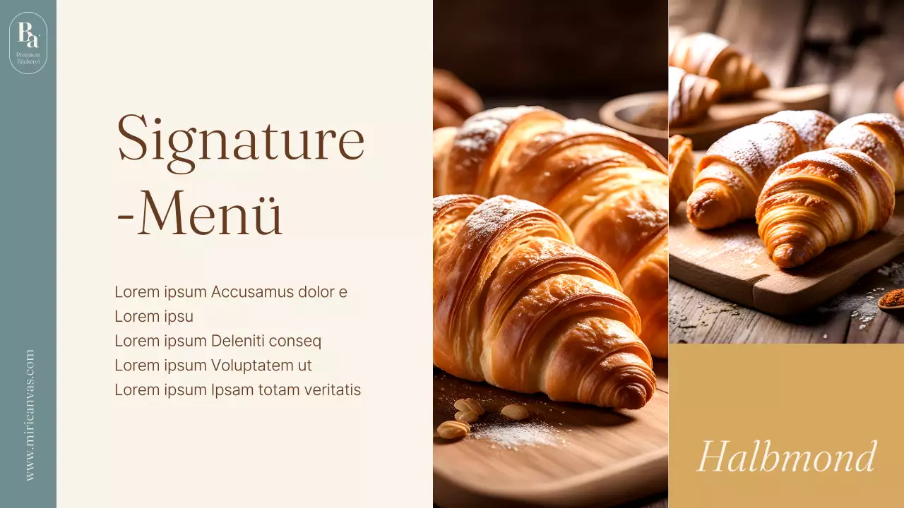 Eine hellblaue und braune minimalistische Bäckereimarke für ein kleines Unternehmen