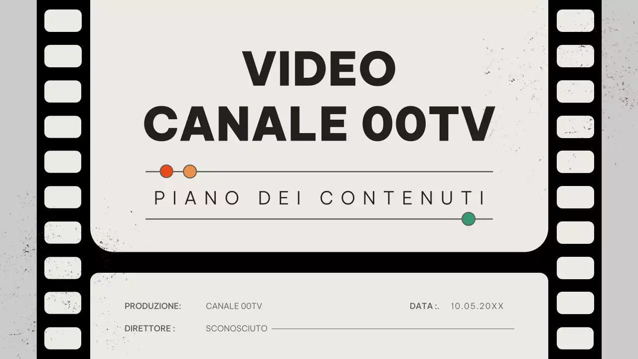 Piano dei contenuti video retrò rosso e arancione