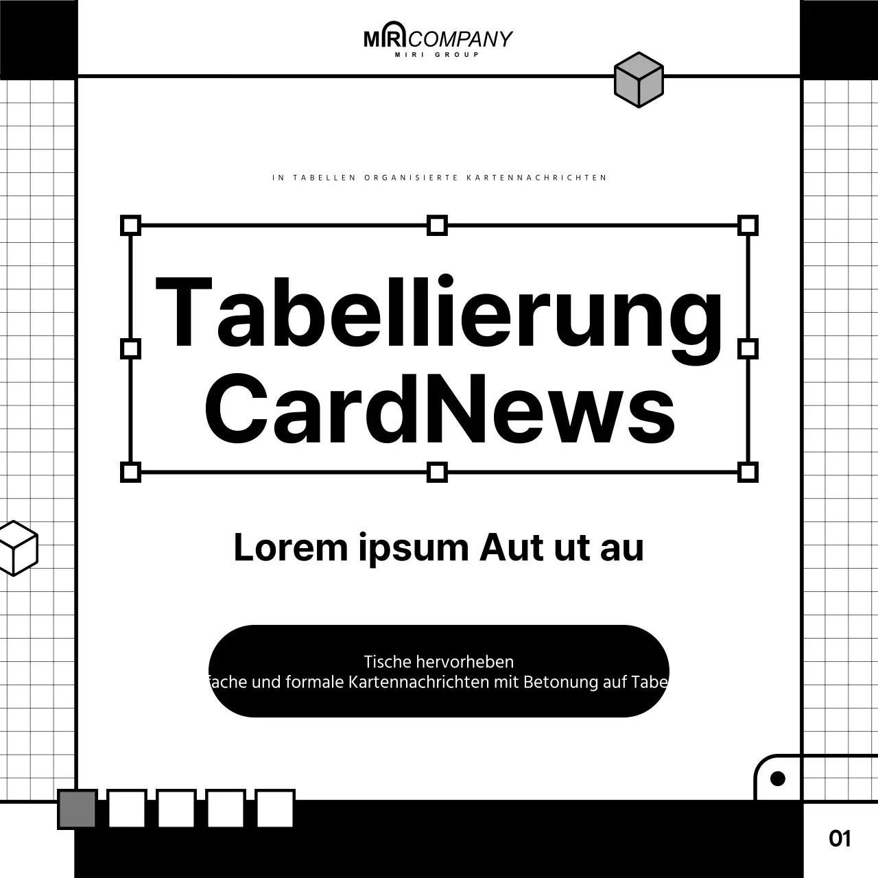 Ein einfacher schwarz-weißer Tabellenführer