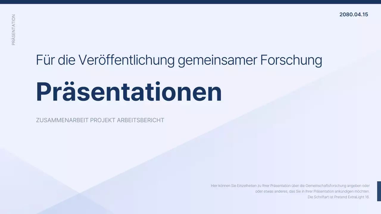 Ein einfacher, hellblauer und marineblauer Vorschlag der Industrie und der Universität