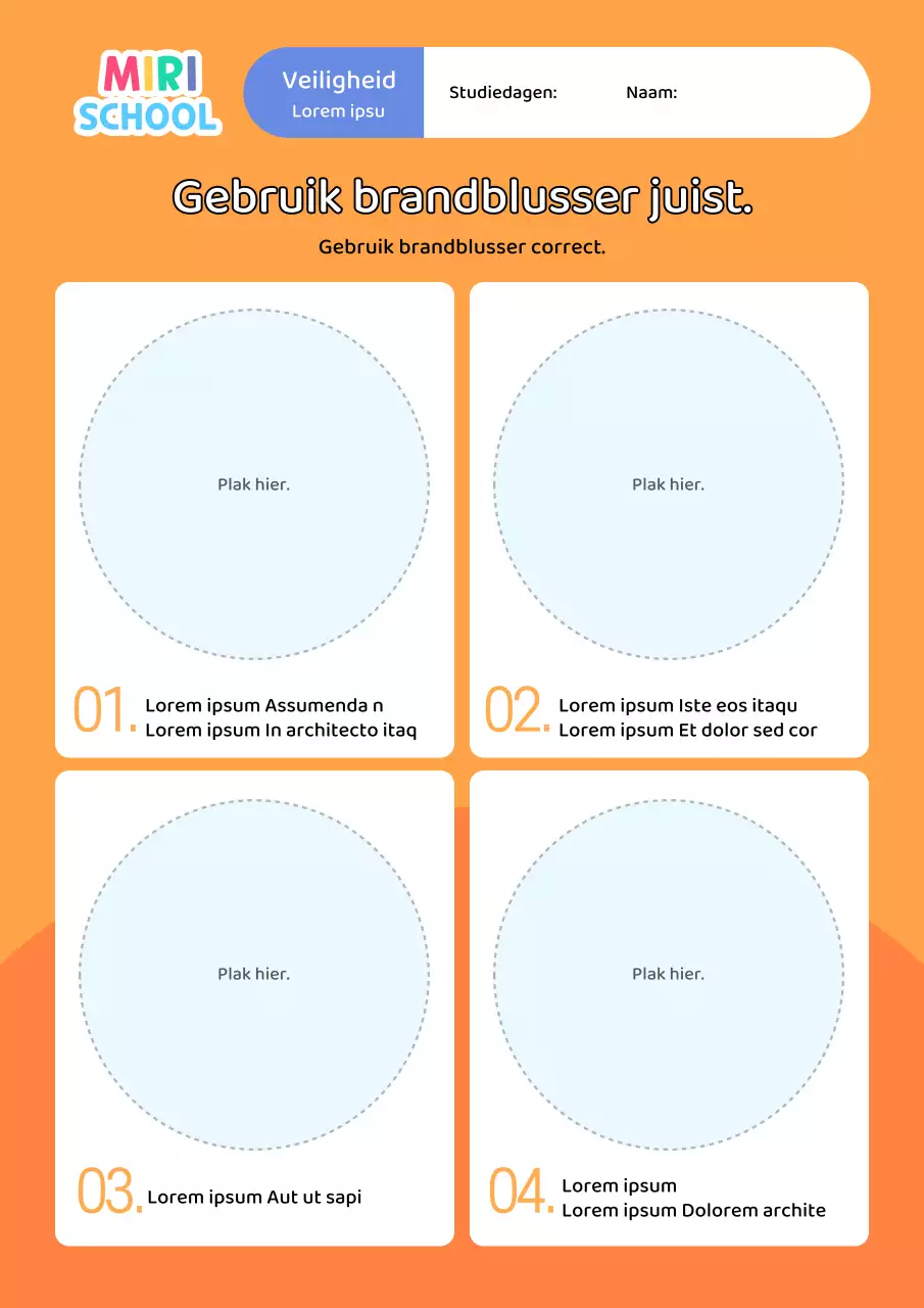 Oranje, minimalistisch studiemateriaal