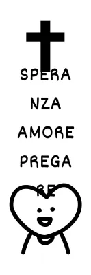 Design di chiesa con illustrazione della croce e carattere del cuore