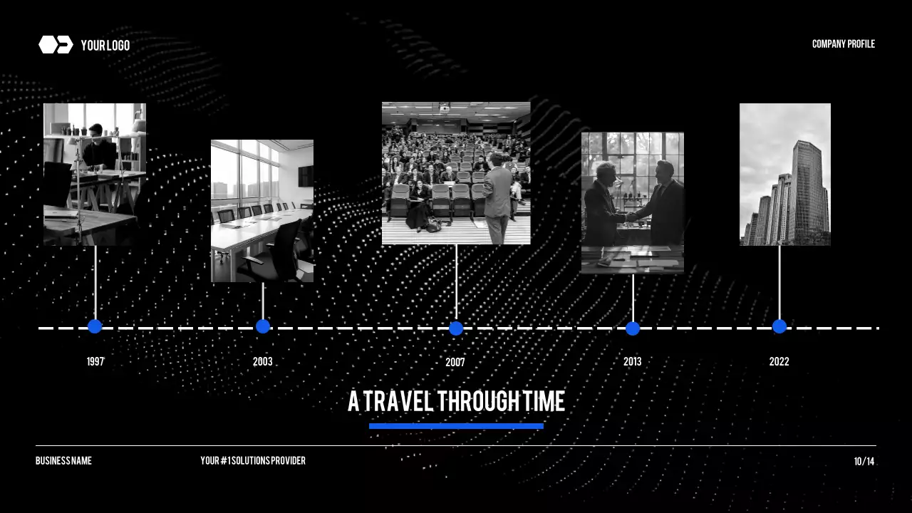 Black Modern Business Profile Document Presentation