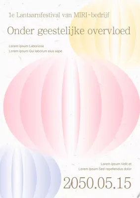 Eenvoudige roze en gele Lantaarn Festival promotieposter