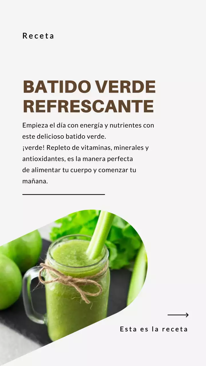 Receta de batido natural verde y gris Introducción