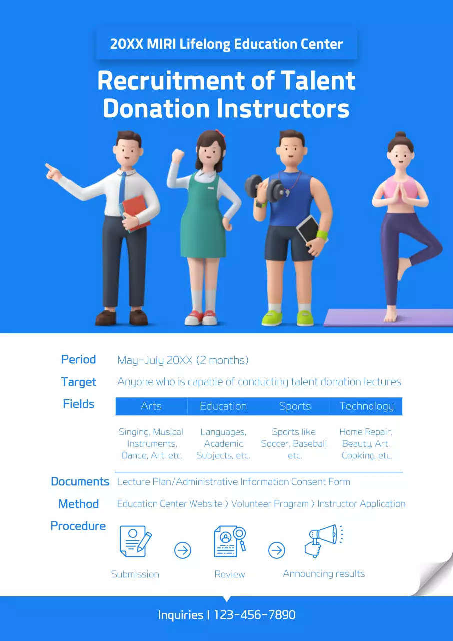 Blue Modern Recruitment Announcement Poster