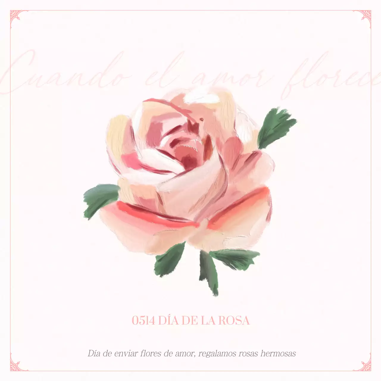 Un sencillo post del Día de la Rosa en rosa y verde