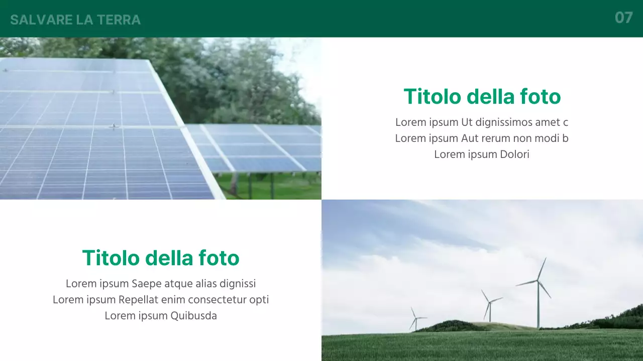 Un'introduzione di base verde e bianca al business dell'energia verde