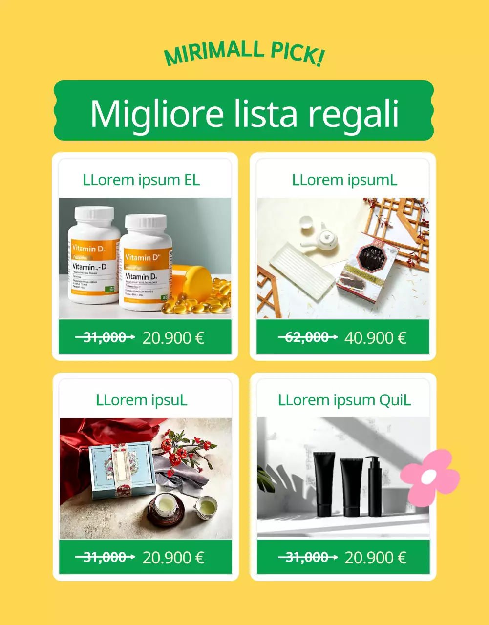 Promuovere i prodotti del mese verde e giallo della famiglia