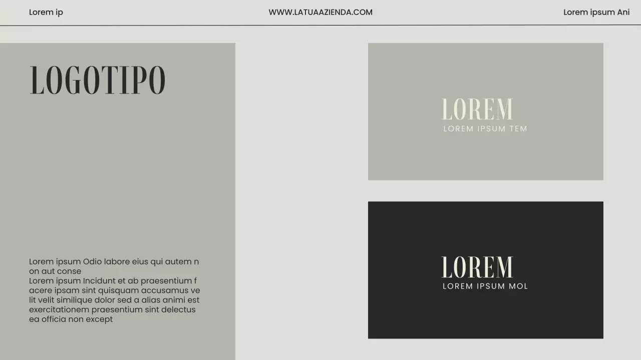 Linee guida del marchio moderno minimalista beige e grigio