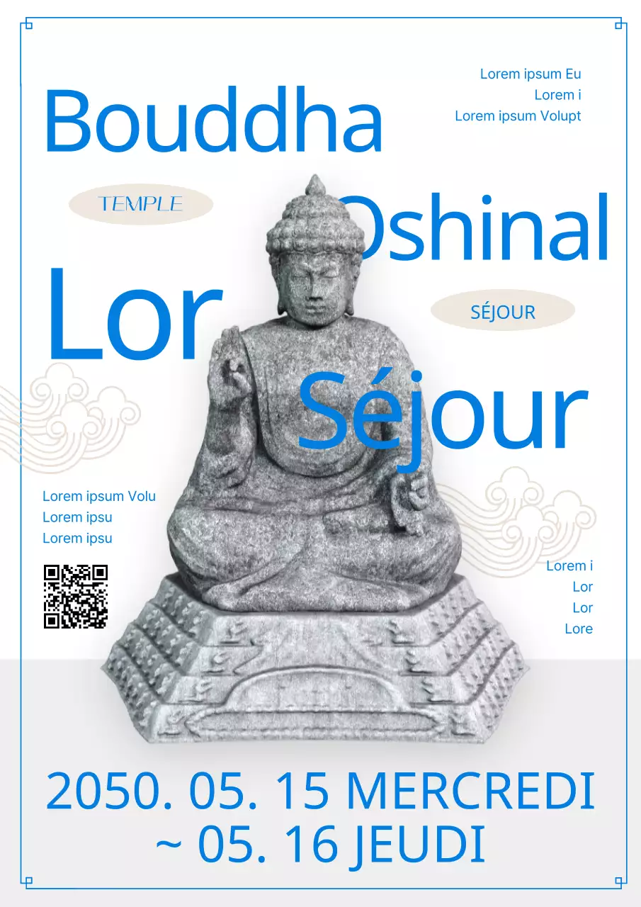 Un simple dépliant bleu et blanc pour un plat populaire de sashimi de thon