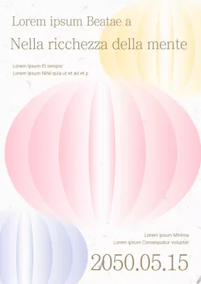 Semplice manifesto promozionale del Festival delle Lanterne rosa e giallo