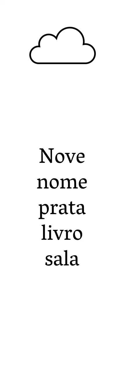 Livraria simples e emotiva com ilustrações de nuvens e tipos de letra serifados