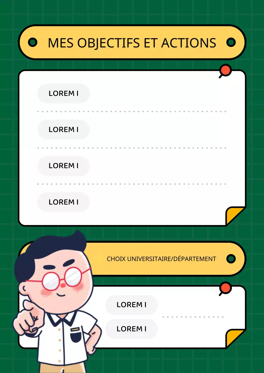 Joli agenda vert et jaune