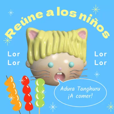 Kitschy Children's Day Tanghuru sale ad in light blue and yellow