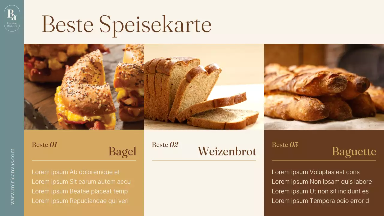 Eine hellblaue und braune minimalistische Bäckereimarke für ein kleines Unternehmen