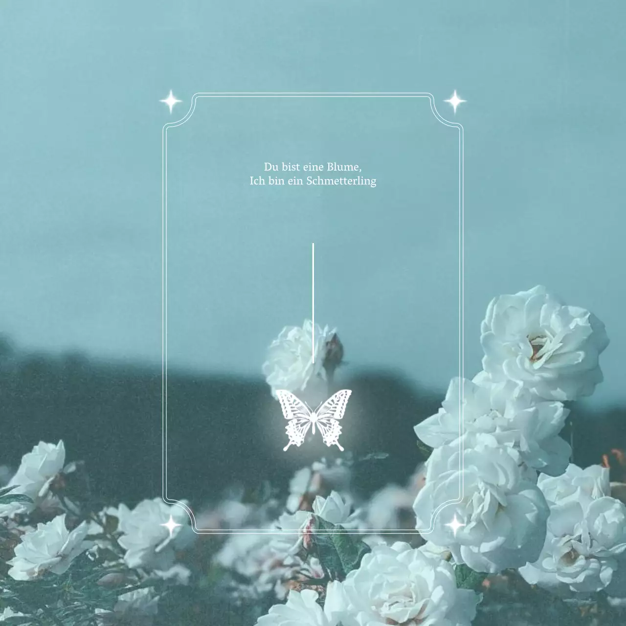 Ein einfacher, sentimentaler Beitrag in Hellblau und Weiß