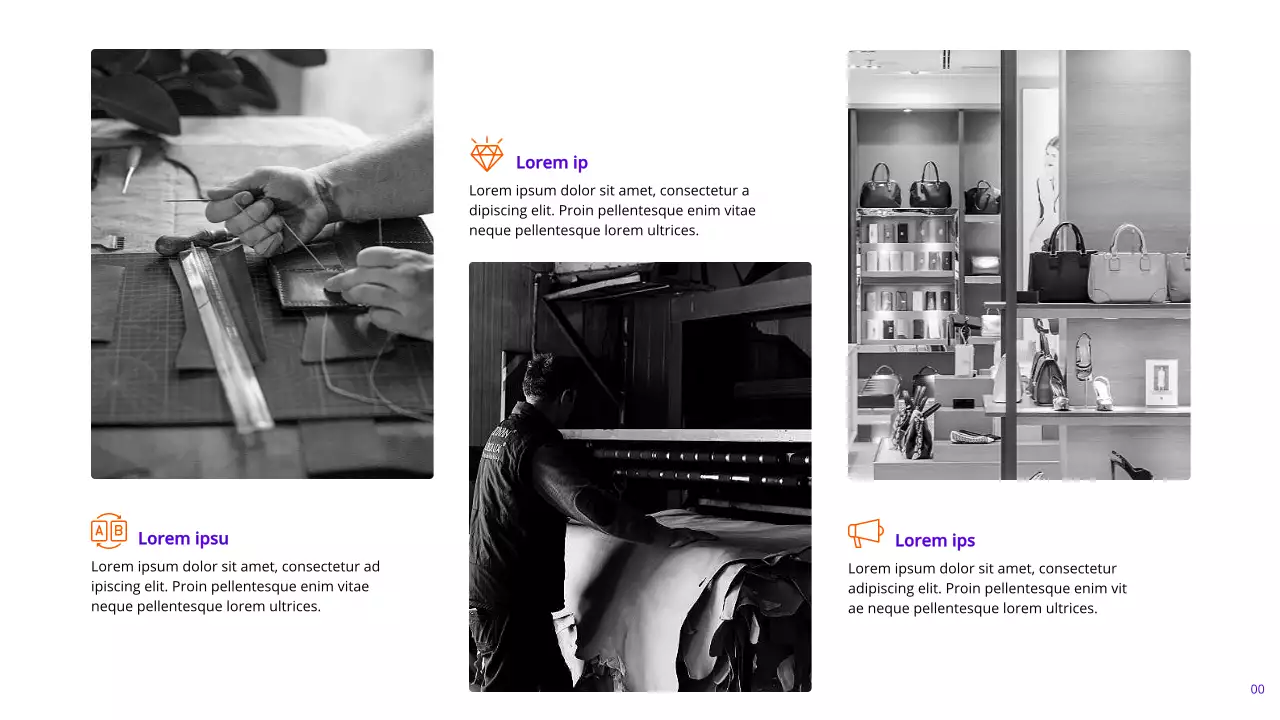 Pages de rapports marketing modernes indigo et orange avec différentes mises en page