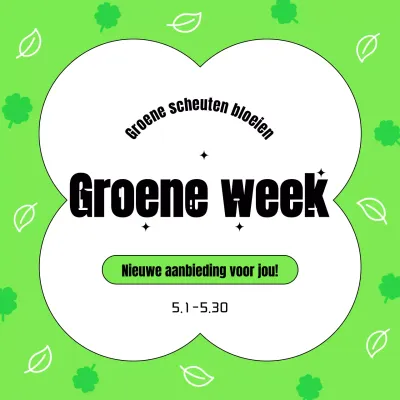 Een eenvoudige evenementadvertentie voor de lentebloesem in chartreuse en wit