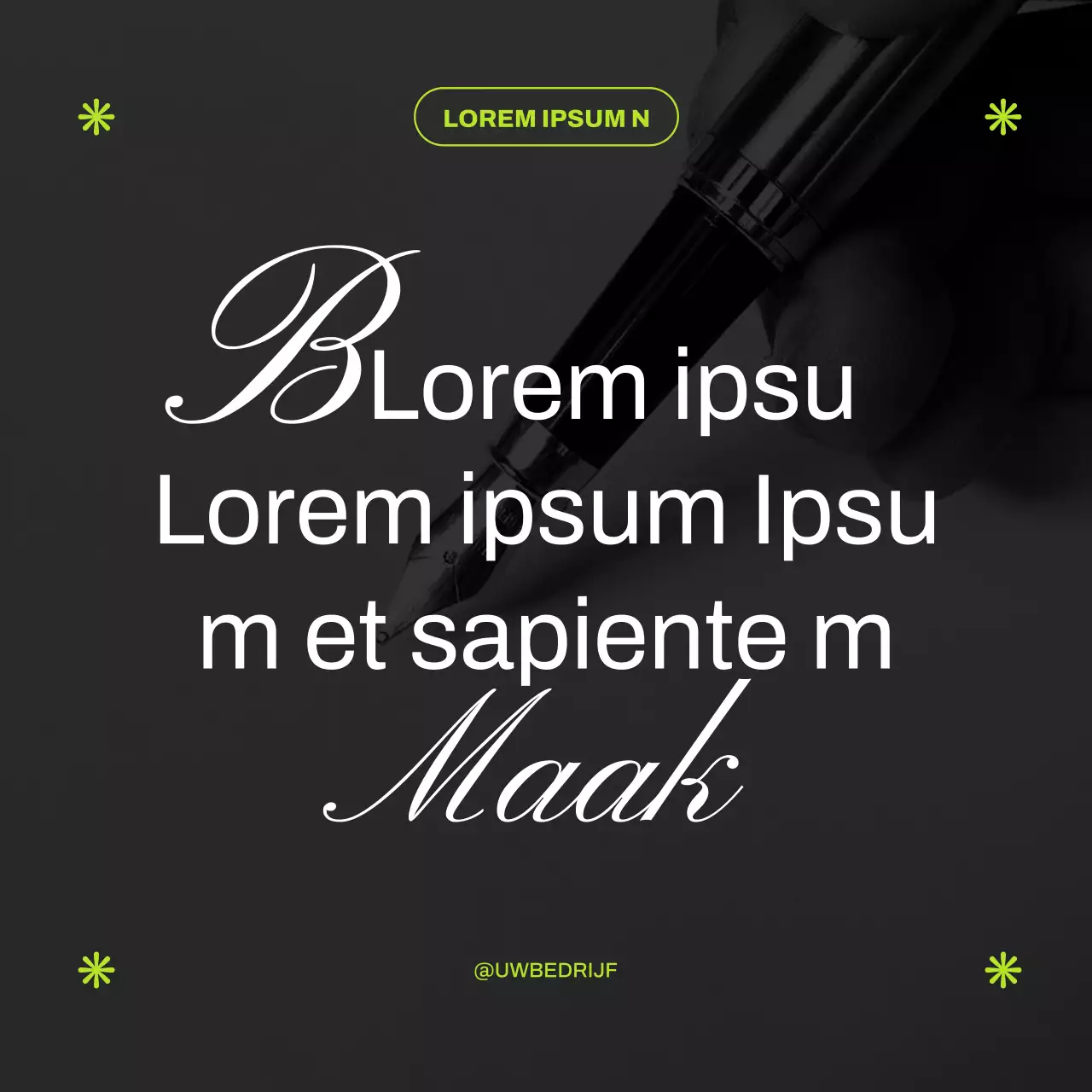 Zwart en Neon Werk-privé balans Quote Publiciteit