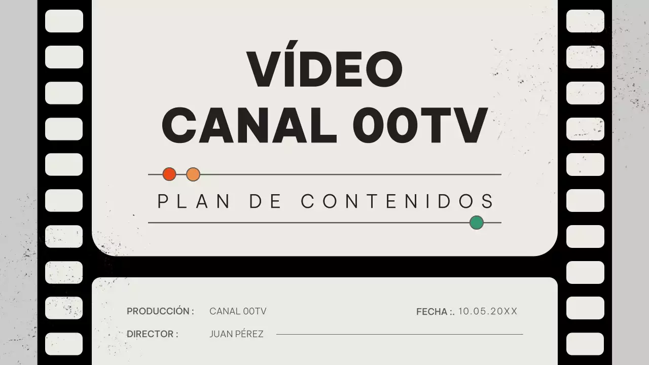 Plan de contenidos de vídeo retro rojo y naranja