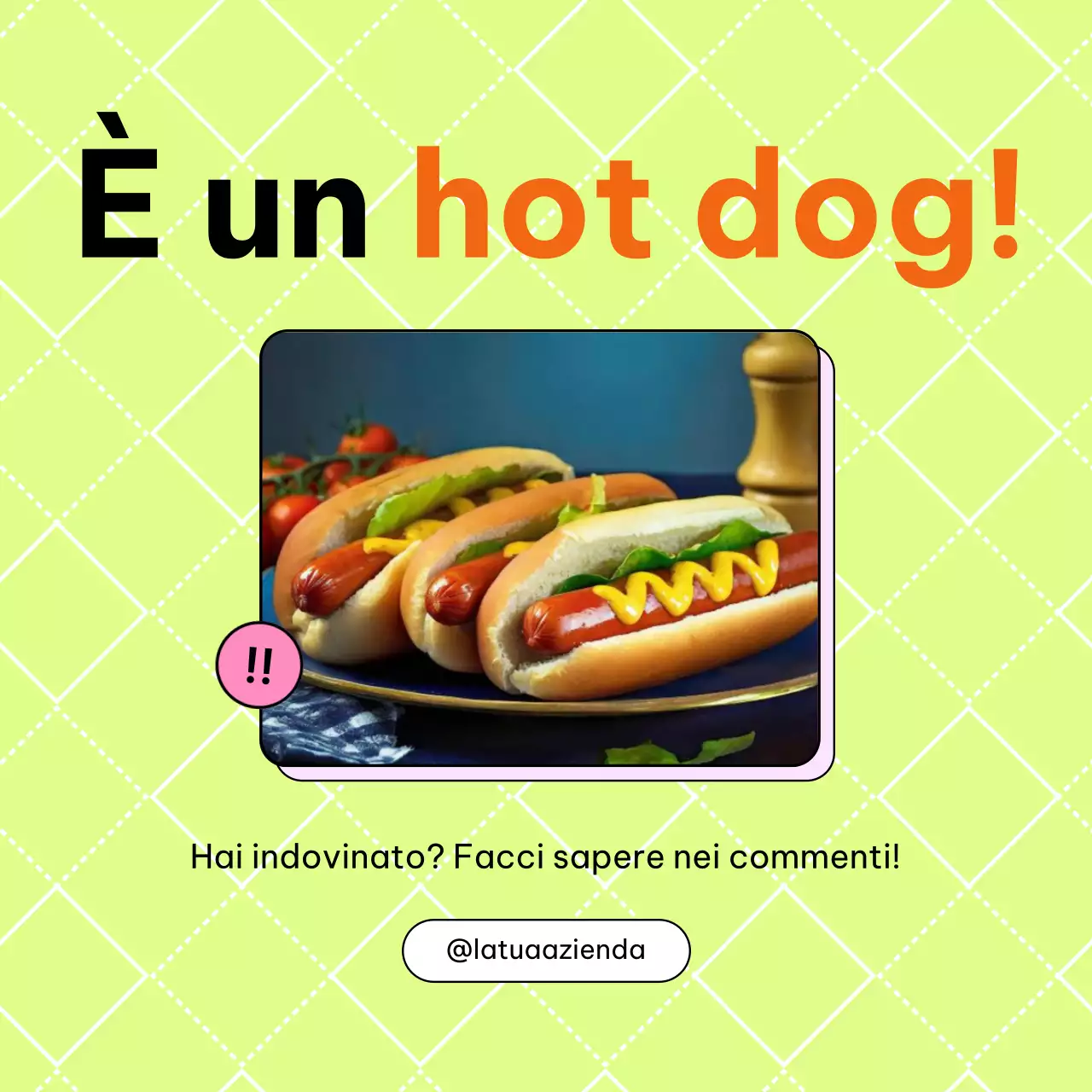 Rosa e beige Minimal Guess the Food Promozione