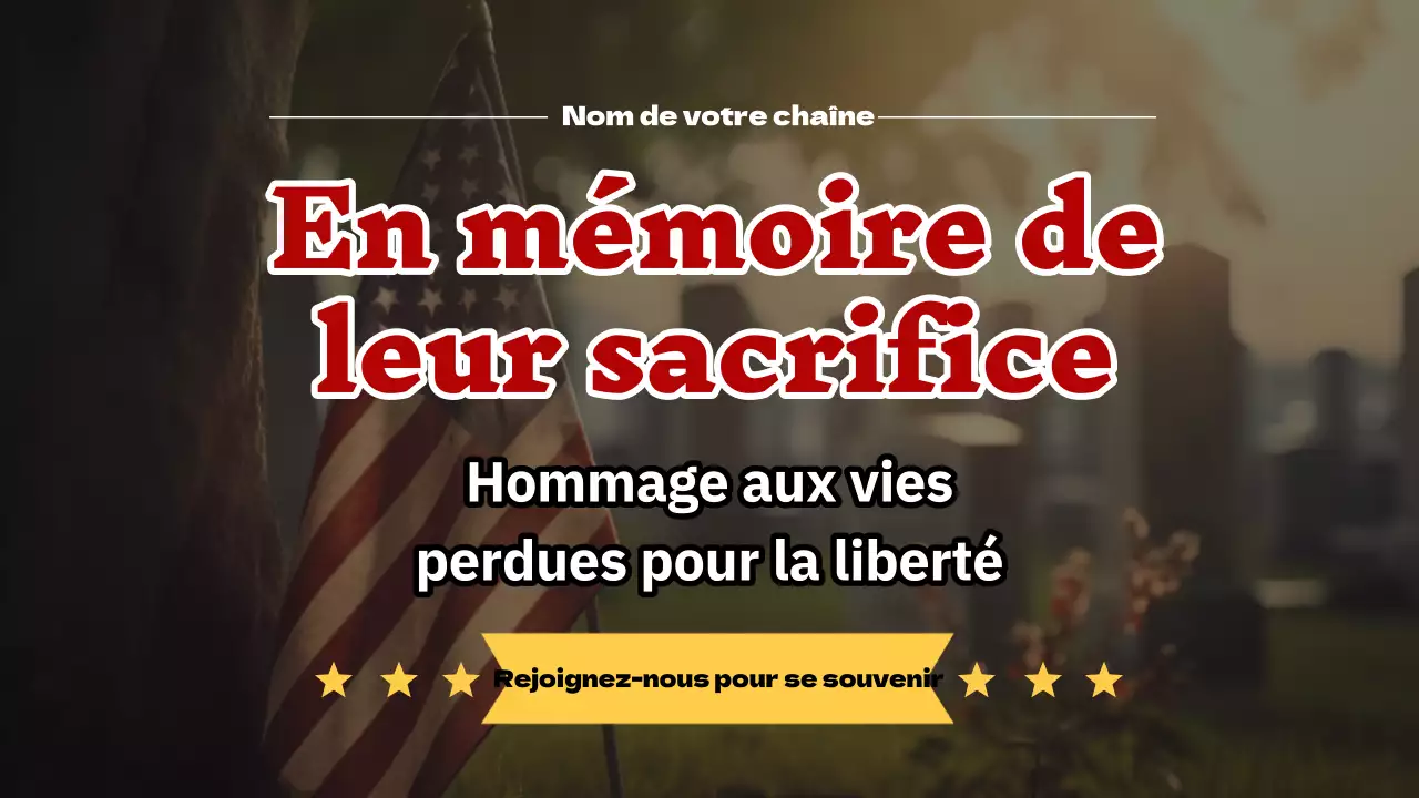 Vidéo simple sur le Memorial Day en rouge et jaune