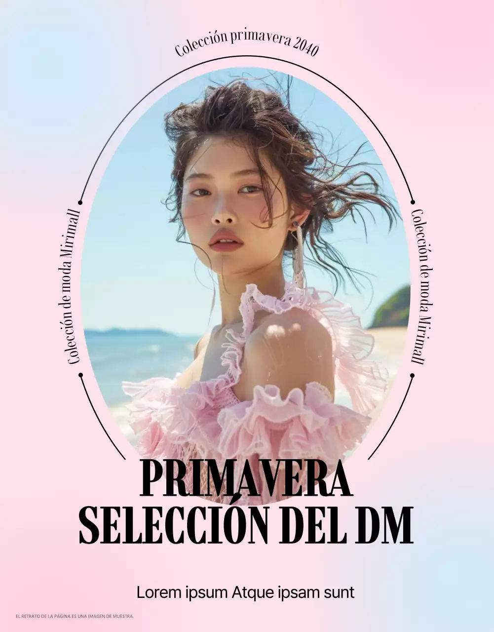 Promoción de moda sencilla en rosa y azul claro