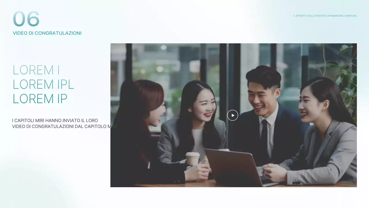 Una lussuosa presentazione per eventi aziendali nei colori menta e blu chiaro