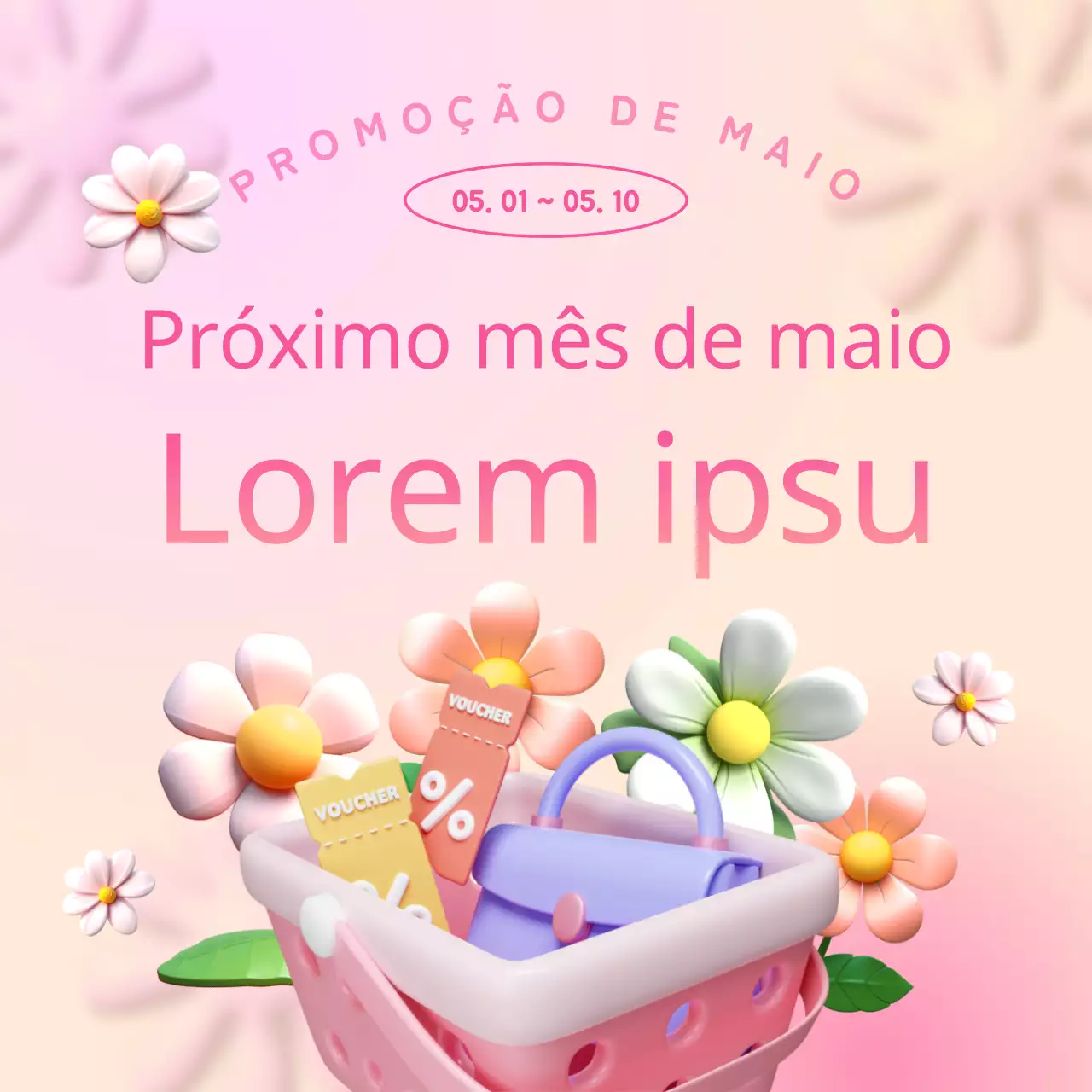 Promover os eventos de maio com um toque de cor-de-rosa